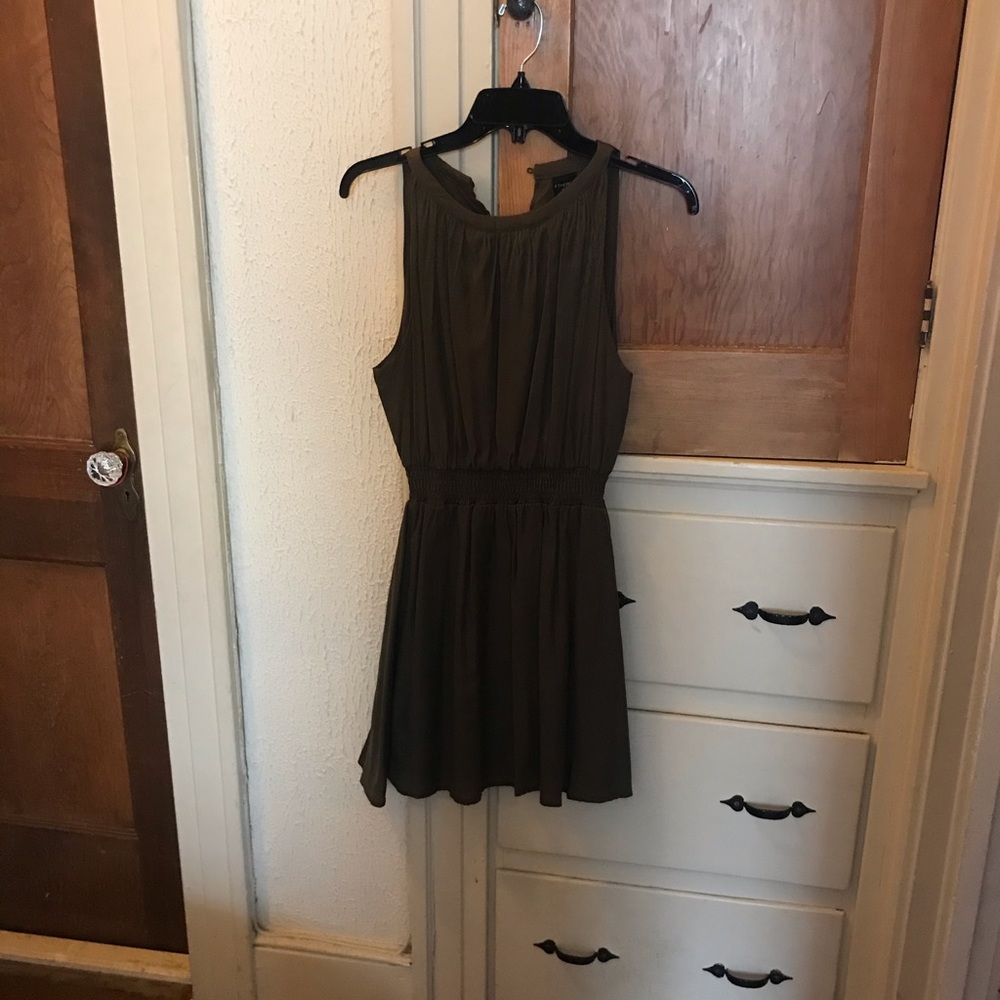 Dark green halter dress
